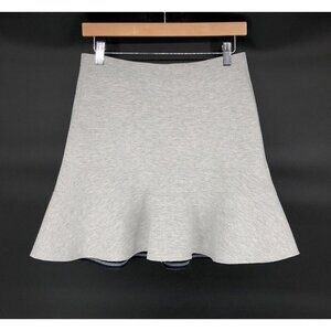 J. Crew Neoprene Surf Skirt Women's S Light Grey Flared Hem Preppy Office Siren